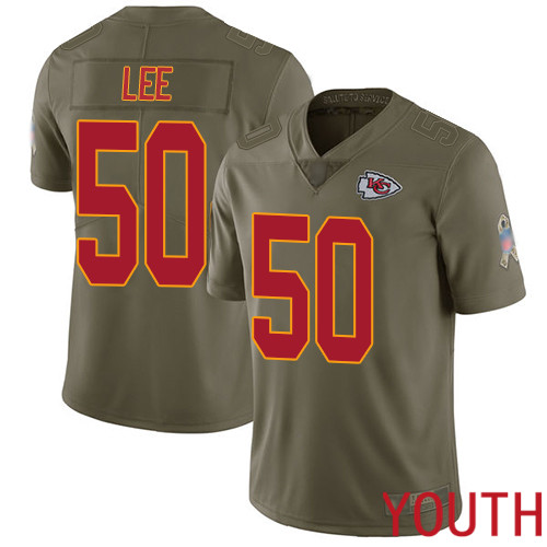 Youth Kansas City Chiefs #50 Lee Darron Limited Olive 2017 Salute to Service Nike NFL Jersey->youth nfl jersey->Youth Jersey